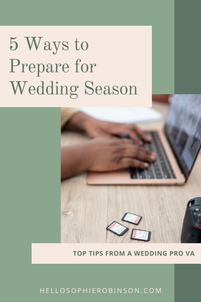 pinterest pin for how to prepare for wedding season